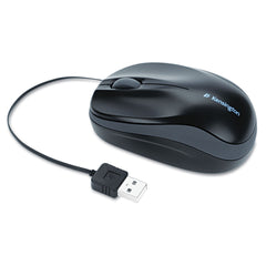 Kensington® Pro Fit Optical Mouse with Retractable Cord, USB 2.0, Left/Right Hand Use, Black Flipcost Flipcost