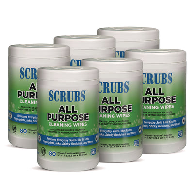 SCRUBS® Multi-Surface Wipes, 9 x 12, Citrus Scent, White, 80 Wipes/Canister, 6 Canisters/Carton Flipcost Flipcost
