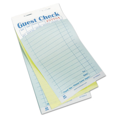 AMERCAREROYAL Guest Check Pad, 17 Lines, Two-Part Carbonless, 3.6 x 6.7, 50 Forms/Pad, 50 Pads/Carton - Flipcost