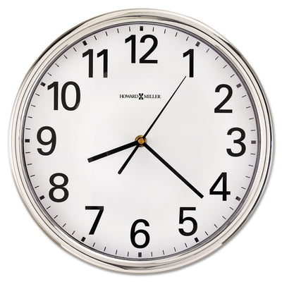 Howard Miller® Hamilton Wall Clock, 12" Overall Diameter, Silver Case, 1 AA (sold separately) - Flipcost