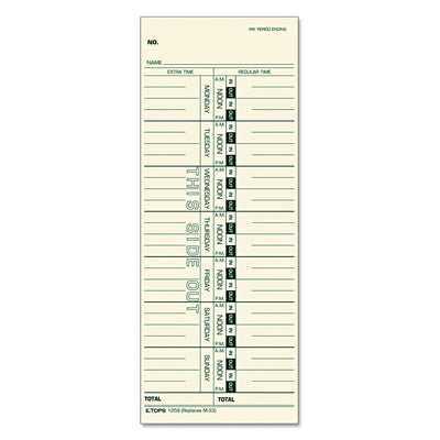 TOPS™ Time Clock Cards, Replacement for M-33, One Side, 3.5 x 9, 500/Box Flipcost Flipcost