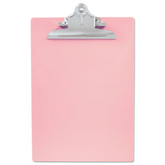 Saunders Recycled Plastic Clipboard with Ruler Edge, 1" Clip Capacity, Holds 8.5 x 11 Sheets, Pink - Flipcost