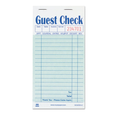 AMERCAREROYAL Guest Check Pad, 17 Lines, Two-Part Carbon, 3.5 x 6.7, 50 Forms/Pad, 50 Pads/Carton - Flipcost