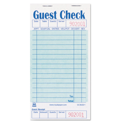 Guest Check Pad with Ruled Back, 15 Lines, One-Part (No Copies), 3.5 x 6.7, 50 Forms/Pad, 50 Pads/Carton Flipcost Flipcost
