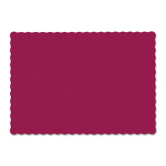 Solid Color Scalloped Edge Placemats, 9.5 x 13.5, Burgundy, 1,000/Carton Flipcost Flipcost