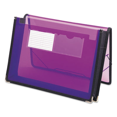 Poly Wallets, 2.25" Expansion, 1 Section, Elastic Cord Closure, Letter Size, Translucent Purple Flipcost Flipcost