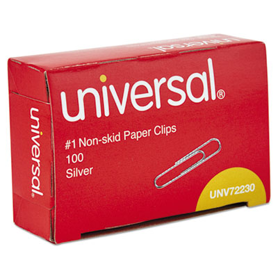 Universal® Paper Clips, #1, Nonskid, Silver, 100 Clips/Box, 10 Boxes/Pack - Flipcost