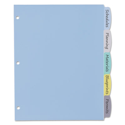 Write and Erase Big Tab Durable Plastic Dividers, 3-Hole Punched, 5-Tab, 11 x 8.5, Assorted, 1 Set Flipcost Flipcost