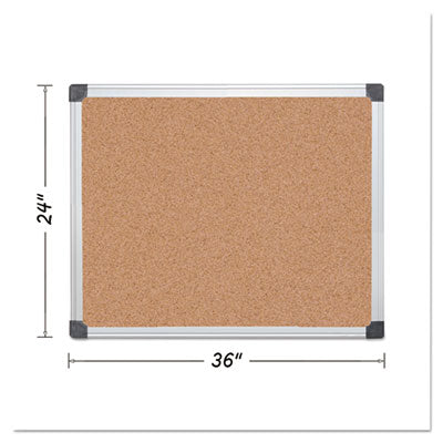Value Cork Bulletin Board with Aluminum Frame, 24 x 36, Tan Surface, Silver Aluminum Frame Flipcost Flipcost