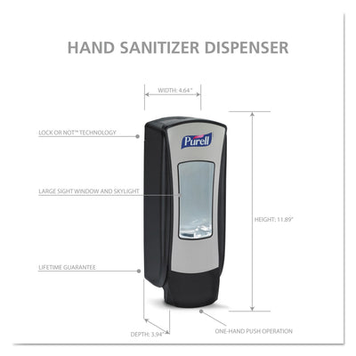 ADX-12 Dispenser, 1,200 mL, 4.5 x 4 x 11.25, Chrome/Black Flipcost Flipcost