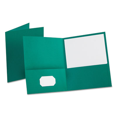 Oxford™ Leatherette Two Pocket Portfolio, 8.5 x 11, Teal/Teal, 10/Pack - Flipcost