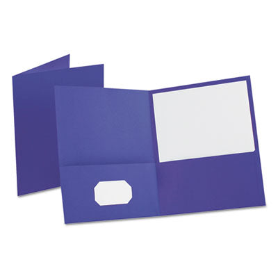 Oxford™ Leatherette Two Pocket Portfolio, 8.5 x 11, Purple/Purple, 10/Pack - Flipcost