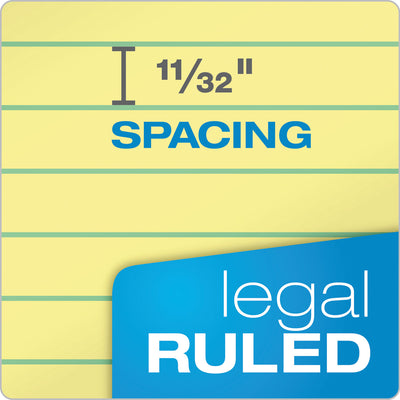 "The Legal Pad" Plus Ruled Perforated Pads with 40 pt. Back, Wide/Legal Rule, 50 Canary-Yellow 8.5 x 14 Sheets, Dozen Flipcost Flipcost