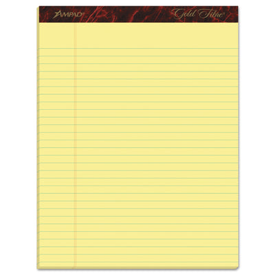 Gold Fibre Quality Writing Pads, Wide/Legal Rule, 50 Canary-Yellow 8.5 x 11.75 Sheets, Dozen Flipcost Flipcost