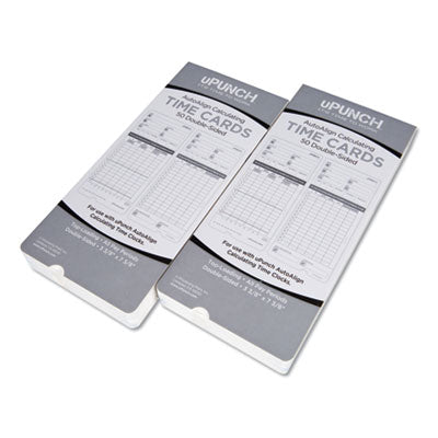 uPunch™ Time Clock Cards for uPunch HN2000/HN4000/HN4600, Two Sides, 7.5 x 3.5, 100/Pack - Flipcost