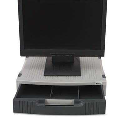 Basic LCD Monitor/Printer Stand, 15" x 11" x 3", Charcoal Gray/Light Gray Flipcost Flipcost