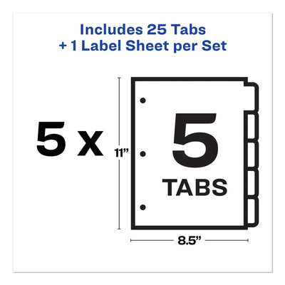Print and Apply Index Maker Clear Label Plastic Dividers w/Printable Label Strip, 5-Tab, 11 x 8.5, Frosted Clear Tabs, 5 Sets Flipcost Flipcost