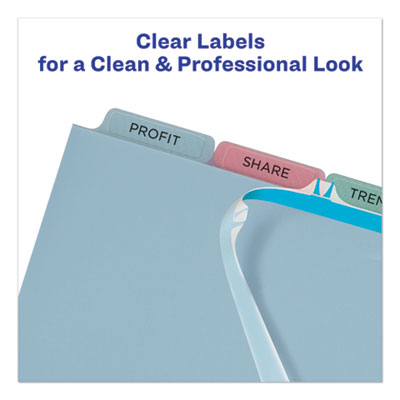 Print and Apply Index Maker Clear Label Plastic Dividers with Printable Label Strip, 5-Tab, 11 x 8.5, Assorted Tabs, 1 Set Flipcost Flipcost