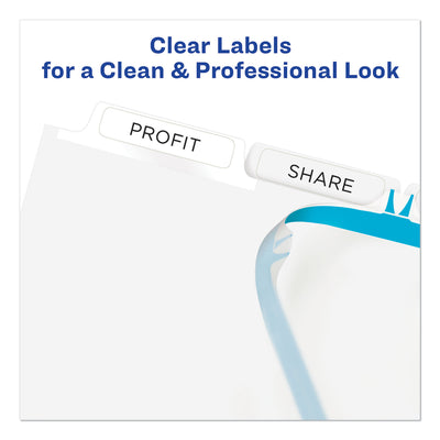 Print and Apply Index Maker Clear Label Plastic Dividers w/Printable Label Strip, 5-Tab, 11 x 8.5, Frosted Clear Tabs, 1 Set Flipcost Flipcost