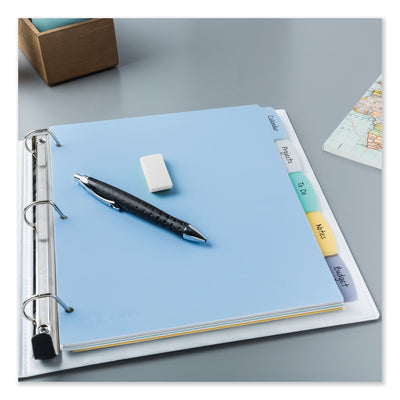 Write and Erase Big Tab Durable Plastic Dividers, 3-Hole Punched, 5-Tab, 11 x 8.5, Assorted, 1 Set Flipcost Flipcost