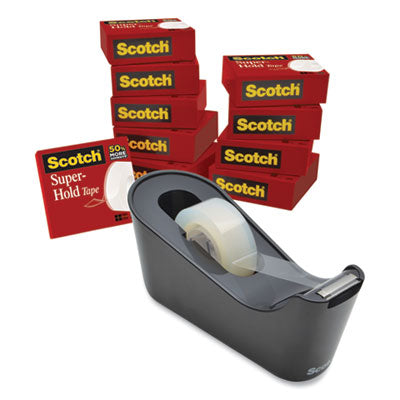 Scotch® Super-Hold Tape with Dispenser, 1" Core, 0.75" x 27.77 yds, Clear, 10 Rolls and 1 Dispenser/Pack - Flipcost