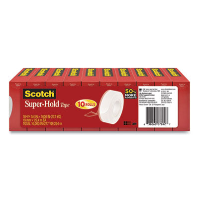 Scotch® Super-Hold Tape Refill, 1" Core, 0.75" x 27.77 yds, Crystal Clear, 10 Rolls/Pack - Flipcost