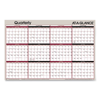 Vertical/Horizontal Erasable Quarterly/Monthly Wall Planner, 24 x 36, White/Black/Red Sheets, 12-Month (Jan to Dec): 2023 Flipcost Flipcost