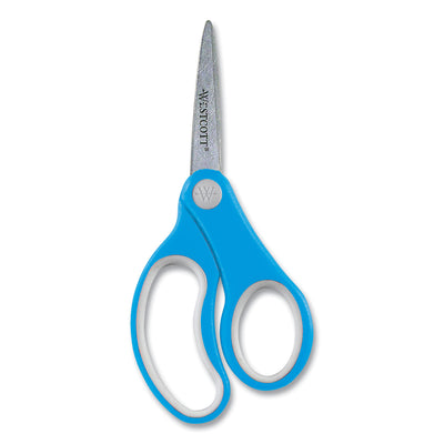 Soft Handle Kids Scissors, Pointed Tip, 5" Long, 1.75" Cut Length, Assorted Straight Handles, 12/Pack Flipcost Flipcost