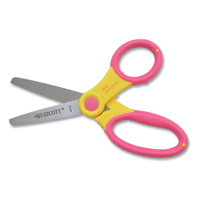 Ultra Soft Handle Scissors w/Antimicrobial Protection, Rounded Tip, 5" Long, 2" Cut Length, Randomly Assorted Straight Handle Flipcost Flipcost