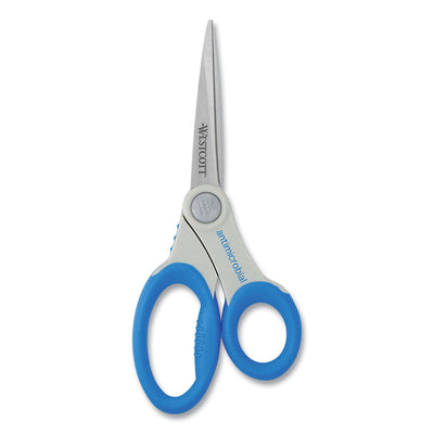Scissors with Antimicrobial Protection, 8" Long, 3.5" Cut Length, Blue Straight Handle Flipcost Flipcost