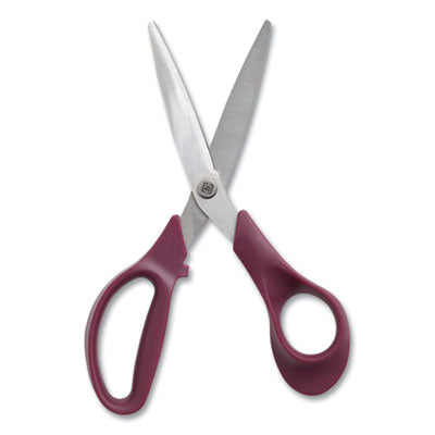 TRU RED™ Stainless Steel Scissors, 8" Long, 3.58" Cut Length, Purple Straight Handle - Flipcost