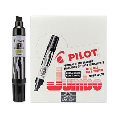 Pilot® Super Color Refillable Permanent Marker, Extra-Broad Chisel Tip, Black - Flipcost