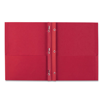Two-Pocket Folder, Prong Fastener, 0.5" Capacity, 11 x 8.5, Red, 25/Box Flipcost Flipcost
