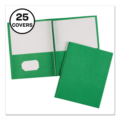 Two-Pocket Folder, Prong Fastener, 0.5" Capacity, 11 x 8.5, Green, 25/Box Flipcost Flipcost