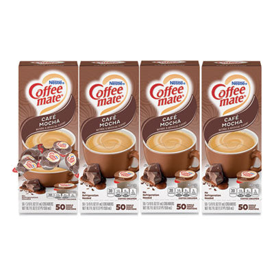 Coffee mate® Liquid Coffee Creamer, Cafe Mocha, 0.38 oz Mini Cups, 50/Box, 4 Boxes/Carton, 200 Total/Carton - Flipcost