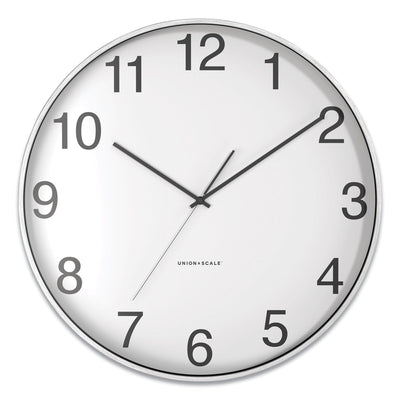 Union & Scale™ Essentials Contemporary Round Wall Clock, 15" Overall Diameter, White Case, 1 AA (sold separately) Flipcost Flipcost