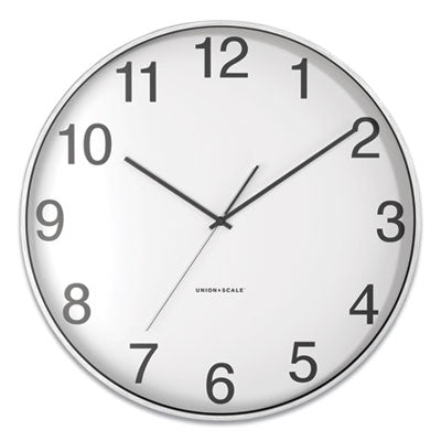 Union & Scale™ Essentials Classic Round Wall Clock, 12" Overall Diameter, Silver Case, 1 AA (sold separately) Flipcost Flipcost