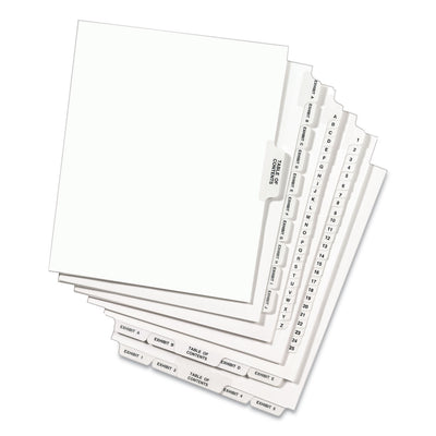 Preprinted Legal Exhibit Side Tab Index Dividers, Avery Style, 10-Tab, 10, 11 x 8.5, White, 25/Pack Flipcost Flipcost