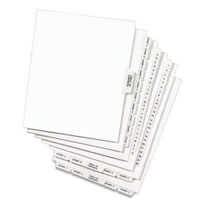 Preprinted Legal Exhibit Side Tab Index Dividers, Avery Style, 10-Tab, 6, 11 x 8.5, White, 25/Pack Flipcost Flipcost