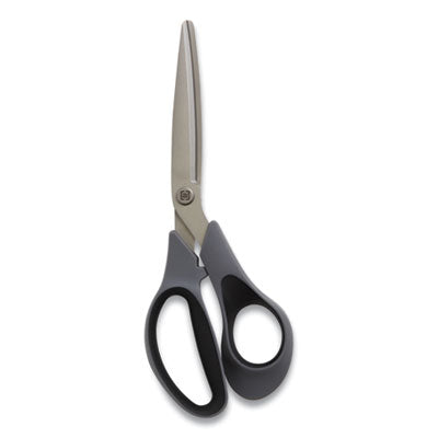 Non-Stick Titanium-Coated Scissors, 8" Long, 3.86" Cut Length, Gun-Metal Gray Blades, Gray/Black Bent Handle Flipcost Flipcost