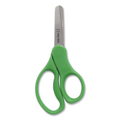 TRU RED™ Kids' Blunt Tip Stainless Steel Safety Scissors, 5" Long, 2.05" Cut Length, Green Straight Handles - Flipcost