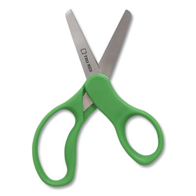 TRU RED™ Kids' Blunt Tip Stainless Steel Safety Scissors, 5" Long, 2.05" Cut Length, Green Straight Handles - Flipcost