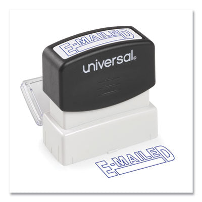 Universal® Message Stamp, E-MAILED, Pre-Inked One-Color, Blue - Flipcost