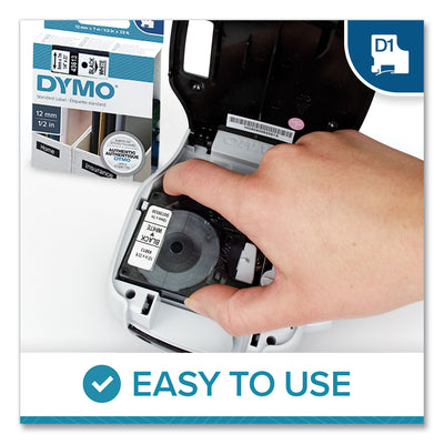 DYMO® D1 High-Performance Polyester Removable Label Tape, 1" x 23 ft, Black on White - Flipcost