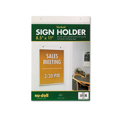 NuDell™ Acrylic Sign Holder, Vertical, 8.5 x 11, Clear - Flipcost