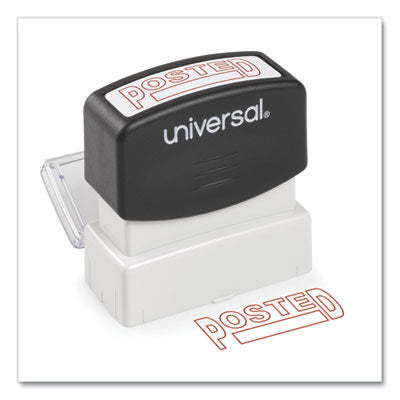 Universal® Message Stamp, POSTED, Pre-Inked One-Color, Red - Flipcost