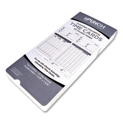 uPunch™ Time Clock Cards for uPunch HN4000, Two Sides, 7.37 x 3.37, 50/Pack - Flipcost