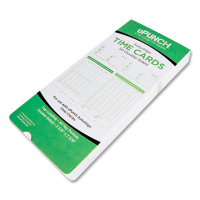 uPunch™ Time Clock Cards for uPunch HN3000, Two Sides, 7.37 x 3.37, 50/Pack - Flipcost