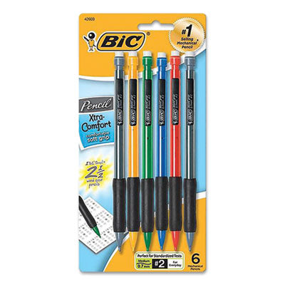 Xtra-Comfort Mechanical Pencil, 0.7 mm, HB (#2), Black Lead, Assorted Barrel Colors, 6/Pack Flipcost Flipcost