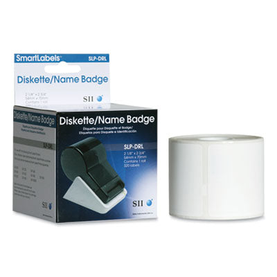 SLP-DRL Self-Adhesive Name Badge/Diskette Labels, 2.12" x 2.75", White, 320 Labels/Roll Flipcost Flipcost